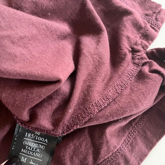 AllSaints Vidal Burgundy Maroon Short Sleeve Men’s Polo Shirt Size Medium - Picture 6 of 9